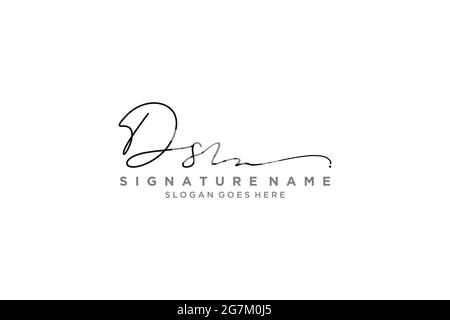 DS Letter Signature Logo Template elegant design logo Sign Symbol template vector icon Stock Vector