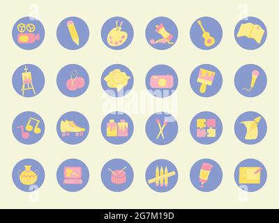 Various hobbies and professions icons collection - Vector illustration Stock Vector