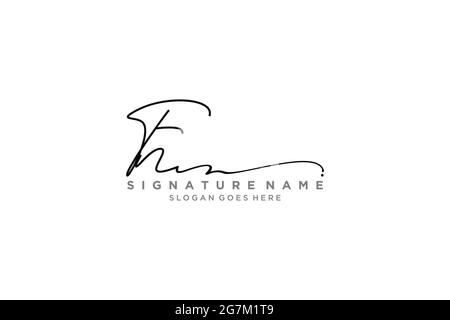 FN Letter Signature Logo Template elegant design logo Sign Symbol template vector icon Stock Vector