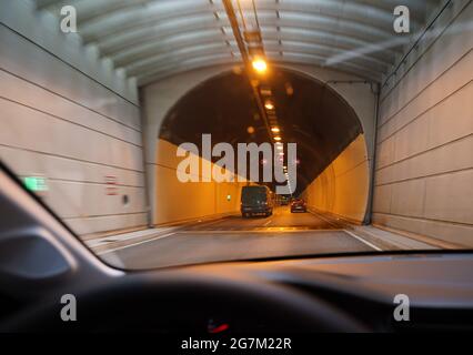 Rendsburg, Germany. 02nd June, 2021. View into the Rendsburg tunnel. Credit: Marcus Brandt/dpa/Alamy Live News Stock Photo