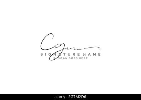 CG Letter Signature Logo Template elegant design logo Sign Symbol template vector icon Stock Vector