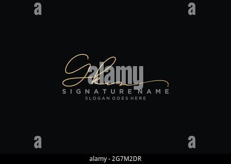GK Letter Signature Logo Template elegant design logo Sign Symbol template vector icon Stock Vector