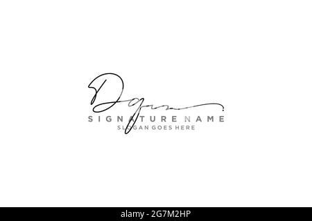 DQ Letter Signature Logo Template elegant design logo Sign Symbol template vector icon Stock Vector