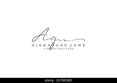 AQ Letter Signature Logo Template elegant design logo Sign Symbol template vector icon Stock Vector