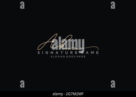 AK Letter Signature Logo Template elegant design logo Sign Symbol template vector icon Stock Vector