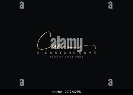 CW Letter Signature Logo Template elegant design logo Sign Symbol template vector icon Stock Vector