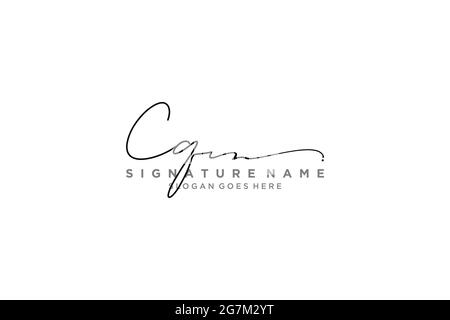 CQ Letter Signature Logo Template elegant design logo Sign Symbol template vector icon Stock Vector