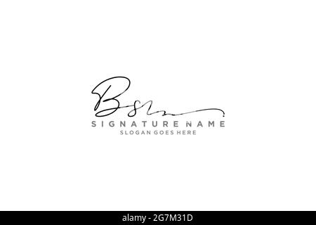 BS Letter Signature Logo Template elegant design logo Sign Symbol template vector icon Stock Vector