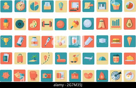 Various hobbies and professions icons collection - Vector illustration Stock Vector