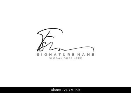 FS Letter Signature Logo Template elegant design logo Sign Symbol template vector icon Stock Vector
