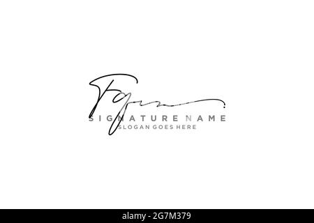 FQ Letter Signature Logo Template elegant design logo Sign Symbol template vector icon Stock Vector