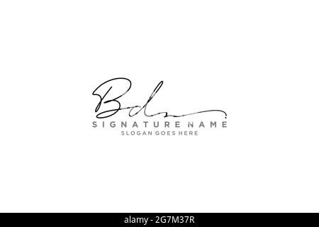 BD Initial letter handwriting and signature logo. A concept handwriting ...