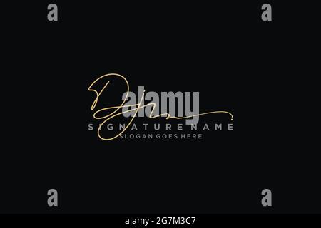 DJ Letter Signature Logo Template elegant design logo Sign Symbol template vector icon Stock Vector