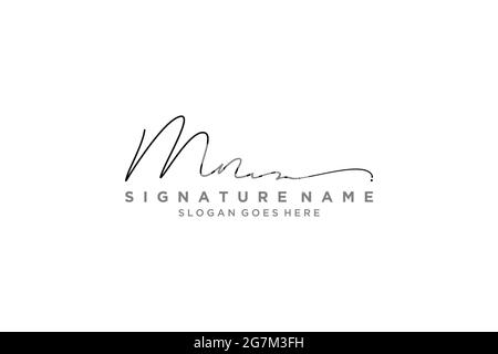 MN Letter Signature Logo Template elegant design logo Sign Symbol template vector icon Stock Vector
