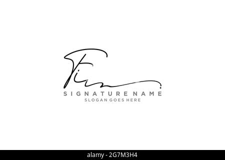FI Letter Signature Logo Template elegant design logo Sign Symbol template vector icon Stock Vector