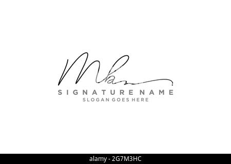 MB Letter Signature Logo Template elegant design logo Sign Symbol template vector icon Stock Vector