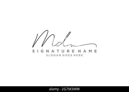 MD Letter Signature Logo Template elegant design logo Sign Symbol template vector icon Stock Vector