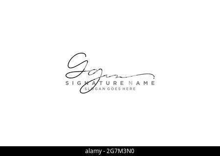 GG Letter Signature Logo Template elegant design logo Sign Symbol template vector icon Stock Vector