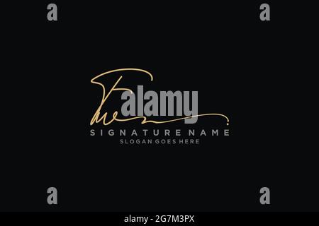 FW Letter Signature Logo Template elegant design logo Sign Symbol template vector icon Stock Vector