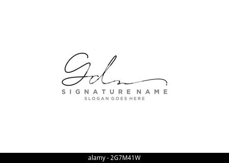 GD Letter Signature Logo Template elegant design logo Sign Symbol template vector icon Stock Vector