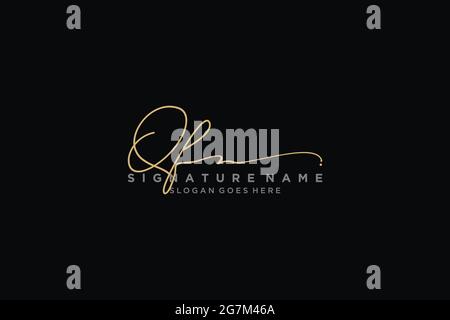 QF Letter Signature Logo Template elegant design logo Sign Symbol template vector icon Stock Vector