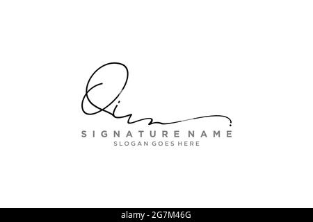 QI Letter Signature Logo Template elegant design logo Sign Symbol template vector icon Stock Vector