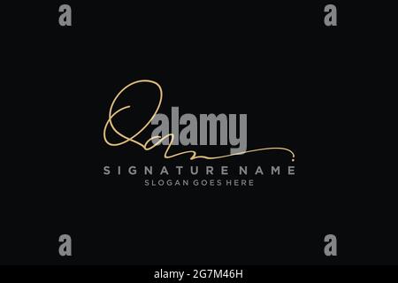 QA Letter Signature Logo Template elegant design logo Sign Symbol template vector icon Stock Vector