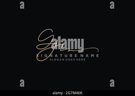 GJ Letter Signature Logo Template elegant design logo Sign Symbol template vector icon Stock Vector