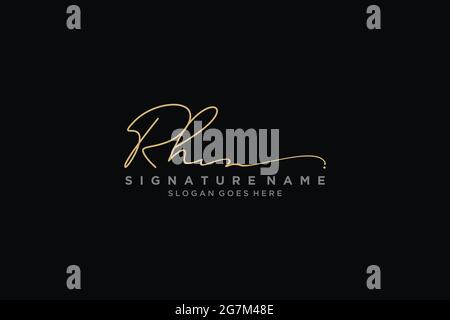 RH Letter Signature Logo Template elegant design logo Sign Symbol template vector icon Stock Vector