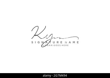 KY Letter Signature Logo Template elegant design logo Sign Symbol template vector icon Stock Vector