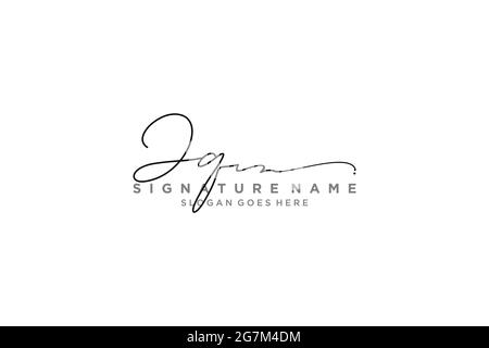 JQ Letter Signature Logo Template elegant design logo Sign Symbol template vector icon Stock Vector