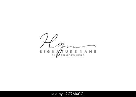 HQ Letter Signature Logo Template elegant design logo Sign Symbol template vector icon Stock Vector