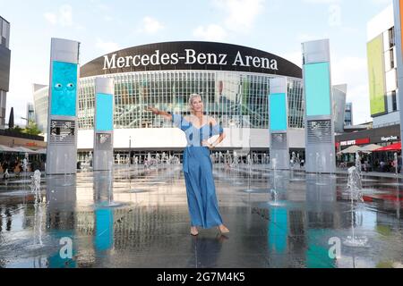 Berlin, Germany. 14th July, 2021. Oksana Kolenitchenko arrives at the special event 'CASH TRUCK' at Mercedes Square. The film's theatrical release date is July 29, 2021. Credit: Gerald Matzka/dpa-zentralbild/ZB/dpa/Alamy Live News Stock Photo