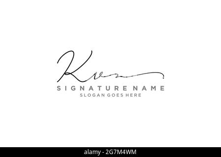 KV Letter Signature Logo Template elegant design logo Sign Symbol template vector icon Stock Vector