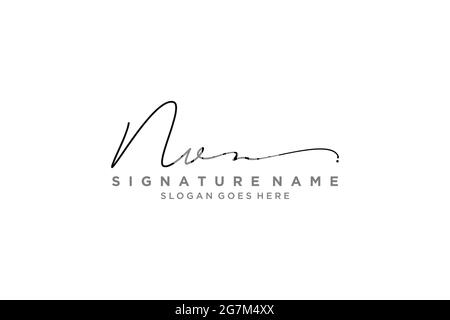 NV Letter Signature Logo Template elegant design logo Sign Symbol template vector icon Stock Vector