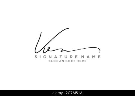 VV Letter Signature Logo Template elegant design logo Sign Symbol template vector icon Stock Vector