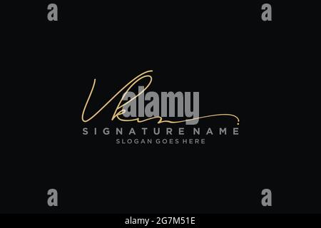 VK Letter Signature Logo Template elegant design logo Sign Symbol template vector icon Stock Vector