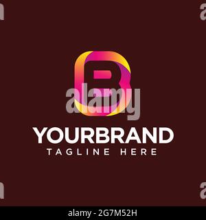 initial letter logo shape b gradient vector illustration Stock Vector