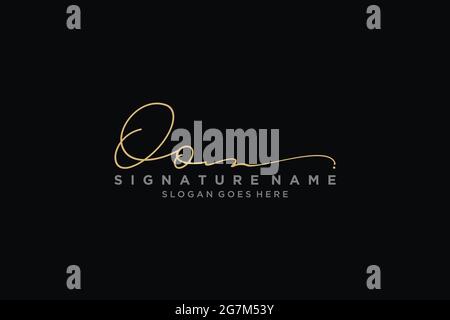 OO Letter Signature Logo Template elegant design logo Sign Symbol template vector icon Stock Vector