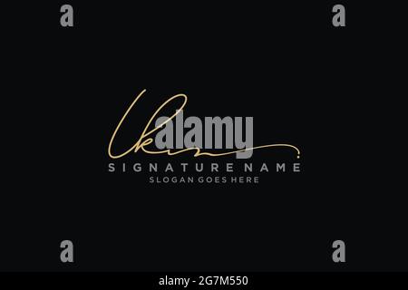 IK Letter Signature Logo Template elegant design logo Sign Symbol template vector icon Stock Vector