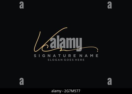 VC Letter Signature Logo Template elegant design logo Sign Symbol template vector icon Stock Vector