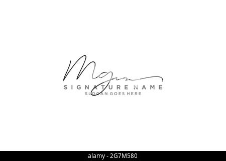 MG Letter Signature Logo Template elegant design logo Sign Symbol template vector icon Stock Vector