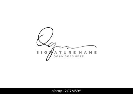 QQ Letter Signature Logo Template elegant design logo Sign Symbol template vector icon Stock Vector