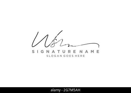 WS Letter Signature Logo Template elegant design logo Sign Symbol template vector icon Stock Vector