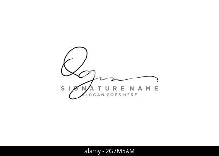 QG Letter Signature Logo Template elegant design logo Sign Symbol template vector icon Stock Vector