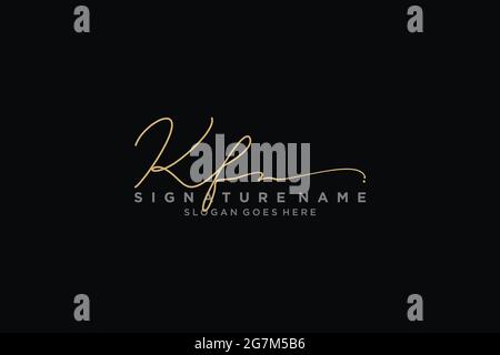 KF Letter Signature Logo Template elegant design logo Sign Symbol template vector icon Stock Vector