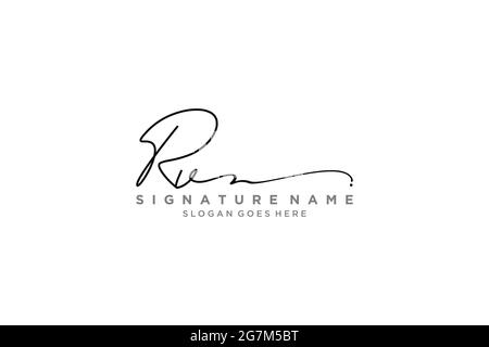 RV Letter Signature Logo Template elegant design logo Sign Symbol template vector icon Stock Vector