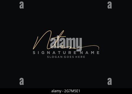 NT Letter Signature Logo Template elegant design logo Sign Symbol template vector icon Stock Vector