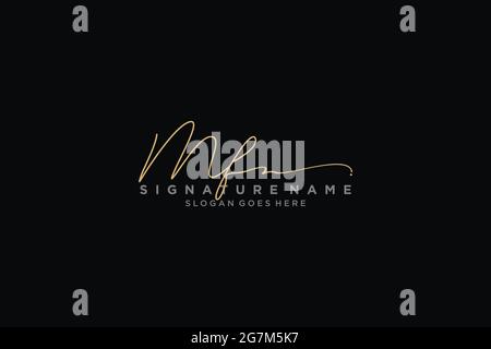 MF Letter Signature Logo Template elegant design logo Sign Symbol template vector icon Stock Vector