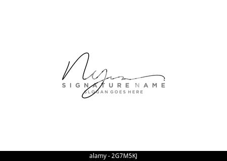 NY Letter Signature Logo Template elegant design logo Sign Symbol template vector icon Stock Vector